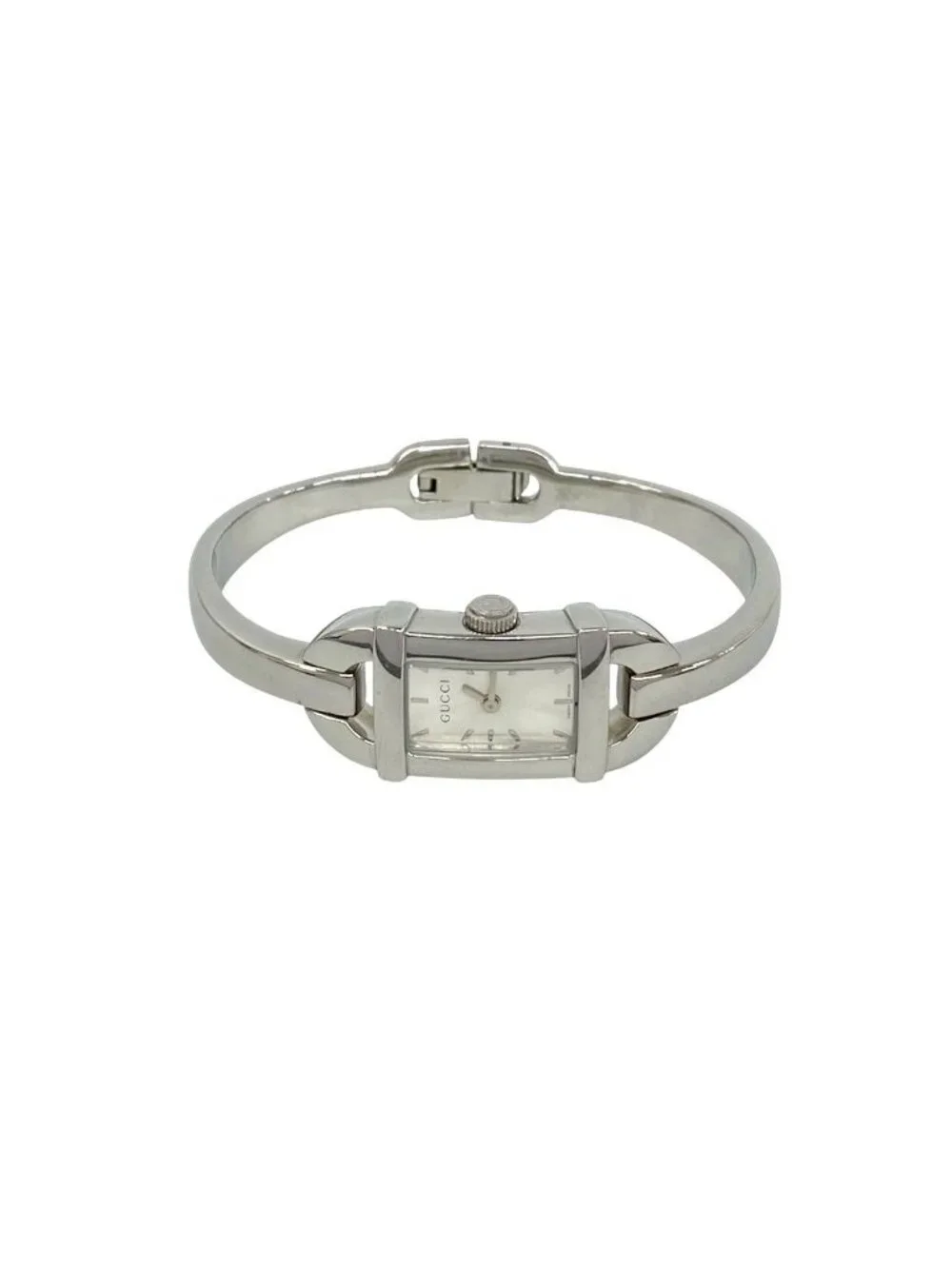 Gucci Bangle Watch Stainless Steel Quartz Wrist Silver